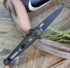 Kershaw Launch 8 Automatic Knife (7150OLBLK)- 3.50" Black CPM-154 Spear Point Plain Blade, OD Green Aluminum w/ Carbon Fiber Inlay Handle