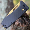 SOG Ultra XR, 2.8" Gold CRYO S35VN Plain Blade, Carbon Fiber Handle