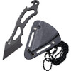 CIVIVI Kiri Fixed Blade Neck Knife (C2001B)-1.80" Black 9Cr18MoV Blade, Black Stainless Steel Skeletonized Handle