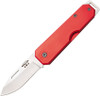 Bear & Son Large Slip Joint (BC110RD) 2.375" High Carbon Steel Satin Drop Point Plain Blade, Red Aluminum Handle