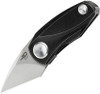 estech Tulip (BT1913E) 1.25" Bohler M390 Stonewashed Tanto Plain Blade, Black Titanium Handle