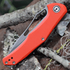 CIVIVI Fracture Folding Knife (C2009C)- 3.35" Stonewashed 8Cr14MoV Drop Point Blade, Orange G-10 Handles