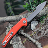 CIVIVI Fracture Folding Knife (C2009C)- 3.35" Stonewashed 8Cr14MoV Drop Point Blade, Orange G-10 Handles