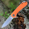 CIVIVI Elementum C907R, 2.96" D2 Satin Drop Point Blade, Orange G-10 Handles