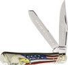 Rough Ryder Trapper Flag and Eagle bone pocket knife