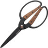 BareBones Living Large Scissors (BARE058) 4" Black Stainless Steel Blades, Walnut and Stainless Steel Handle