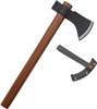 BareBones Living Field Hatchet (BARE2120) 6.25" Black Coated 1055 High Carbon Steel Axe Head w/ 4" Cutting Edge, Beechwood Handle, Gray Polyester Belt Sheath