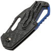 MKM - Maniago Knife Makers Isonzo Black Coated Clip Point Blade, Black FRN Handle, Blue Aluminium Spacer