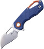 MKM - Maniago Knife Makers Isonzo Stonewash Hawkbill Blade, Blue FRN Handle, Orange Aluminium Spacer