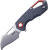 MKM - Maniago Knife Makers Isonzo Stonewash Hawkbill Blade, Gray FRN Handle, Red Aluminium Spacer