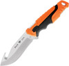 Buck Knives Pursuit Pro Guthook (BU657ORG) 4.5" CPM-S35VN Satin Guthook Plain Blade, Black and Orange Glass Filled Nylon Handle, Black Nylon Belt Sheath