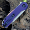 CIVIVI Elementum Folding Knife (C907V)- 2.96" Satin D2 Drop Point Blade, Purple G-10 Handles