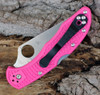 Spyderco Delica 4 FRN Pink C11FPPNS30V, 2.90" CPM S30V Satin Plain Blade, Pink FRN Handle