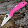 Spyderco Delica 4 FRN Pink C11FPPNS30V, 2.90" CPM S30V Satin Plain Blade, Pink FRN Handle