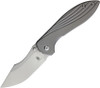 Kizer Pelican Mini Frame Lock, 3.37" Stonewash CPM-S35VN Clip Point Blade, Titanium Handle