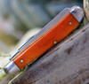 Case 2020Haloween Mini Trapper Persimmon Orange Smooth Bone Handle w/Tin (6207 SS)