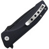 Bestech Mako BG27B Flipper Knife, 3.74" D2 Black Stonewashed Drop Point Blade, Milled Black G-10 Handle