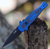 Kershaw 7125 Launch 12 Mini-Stiletto , 2.5 CPM154 Black Blade,  Blue Aluminum w/Carbon Fiber Insert Handle