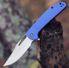 CIVIVI Ortis Folding Knife (C2013A)-3.25" Satin 9Cr18MoV Clip Point Blade, Blue FRN Handle