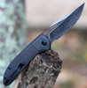 CIVIVI Ortis Folding Knife (C2013DDS-1)-3.25" Damascus Clip Point Blade, Black Twill Carbon Fiber Handle