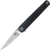 MKM - Maniago Knife Makers, Zieba Flame Flipper, FL01-FCT, 2.9" Satin Drop Point Blade, Carbon Fiber Handle