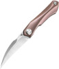 Bestech Knives Ivy BT2004C Flipper Knife, 3" S35VN Satin Hawkbill Blade, Pink Titanium Handles