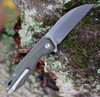 QSP Knife Pelican (QS118E1) 3.63" CPM-S35VN Stonewashed Wharncliffe Plain Blade, Green Linen Micarta Handle