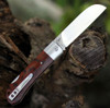 QSP Knife Worker (QS128C) 3.5" Bohler N690 Satin Sheepsfoot Plain Blade, Snakewood Handle