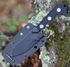 QSP Knife Neckmuk (QS125A) 2.875" D2 Satin Drop Point Plain Blade, Black G-10 Handle, Black Kydex Sheath