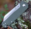 QSP Knife Penguin Linerlock  QS130-C, 3" D2 Satin Sheepsfoot Plain Blade, Green Linen Micarta Handle