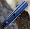 Templar Large Back the Blue OTF Automatic Knife (L-BTB-33-2)-3.50" Satin 440C Drop Point Blade, Back the Blue Aluminum Handle