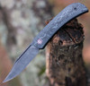 CIVIVI Appalachian Drifter Folding Knife (C2015DS-1)- 2.96" Damascus Clip Point Blade, Black G-10 and Rose Pattern Carbon Fiber Handle