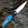 Bestech Knives G03D Swordfish, 4" D2 Plain Blade, Black & Blue G-10 Handle