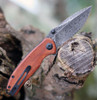CIVIVI Pintail Folding Knife (C2020CDS-2)- 2.98" Damascus Drop Point Plain Blade, Cuibourtia Wood Handles