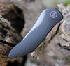 We Knife Mini Synergy 2011B, 2.93" CPM 20CV Stonewashed Blade, Black 6AL4V Titanium Handle