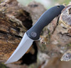 We Knife Mini Synergy 2012B, 2.93" CPM 20CV Stonewashed Tanto Blade, Black 6AL4V Titanium  Handle