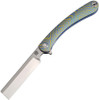 Artisan Orthodox ATZ1817GSBU03, 2.75" Satin S35VN Blade, Blue & Gold Titanium Swirl Pattern Handle