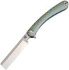 Artisan Orthodox ATZ1817GBU03, 3.75" Satin S35VN Blade, Blue & Gold Titanium Swirl Pattern Handle