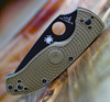 Spyderco Tenacious Lightweight C122PSODBK, 3.39" 8Cr13MoV Black  Partially Serrated Blade, OD Green FRN Handle