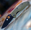 Spyderco Tenacious Lightweight C122PSODBK, 3.39" 8Cr13MoV Black  Partially Serrated Blade, OD Green FRN Handle