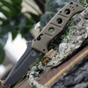 Benchmade 2750SGY-3 Auto Adamas, 3.78" CPM-CruWear Tungsten Grey Serrated Blade, Contoured Sand G10 Handles
