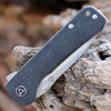 QSP Knife Hawk, QS131-F, 3.25" CPM S35VN Satin Blade, Shredded Carbon Fiber Handle