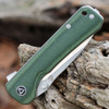 QSP Knife Hawk (QS131H) 3.25" Sandvik 14C28N Two-Tone Satin Drop Point Plain Blade, Green Linen Micarta Handle