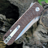 QSP Knife Hawk (QS131G) 3.25" Sandvik 14C28N Two-Toned Satin Drop Point Plain Blade, Brown Linen Micarta