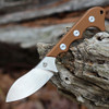 QSP Knife Neckmuk Neck Knife (QS125B) 2.875" D2 Satin Sheepsfoot Plain Blade, Brown G-10 Handle, Black Kydex Sheath