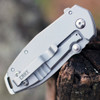 CRKT 2492 Squid Assisted Opening, 2.37" 8Cr14MoV Bead Blast Plain Blade, Stainless Steel Handle