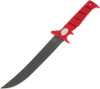 Bubba Blade Flex Fillet Knife, 1112553, 9" Black Serrated Blade, Red TPR Handle, Black Nylon Sheath