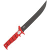 Bubba Blade Flex Fillet Knife, 1112553, 9" Black Serrated Blade, Red TPR Handle, Black Nylon Sheath