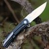 Kansept Knives K2003A3 Black Gremlin CF, 2.91" CPM-S35VN Stonewashed Plain Blade, Titanium/Carbon Fiber Handle