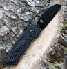 Kansept Knives Goblin (K2016A2) 2.18" CPM-S35VN Black Coated Wharncliffe Plain Blade, Black Anodized Titanium Handle